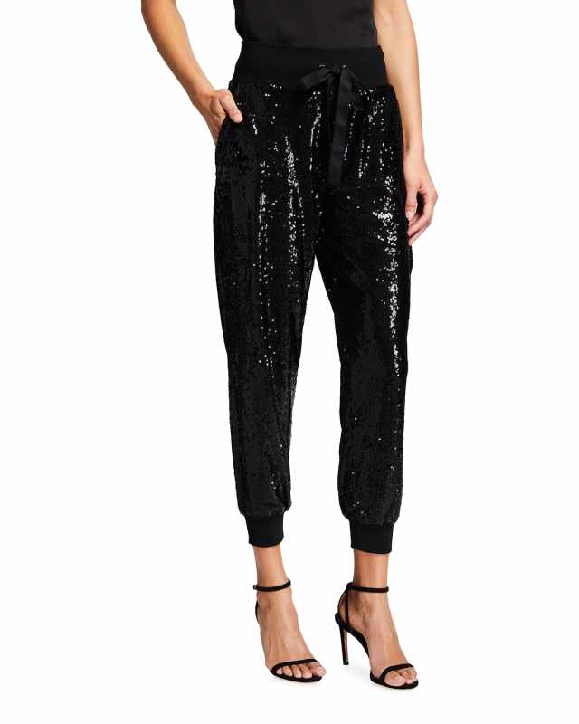 Giles Sequined Pull-On Jogger Pants